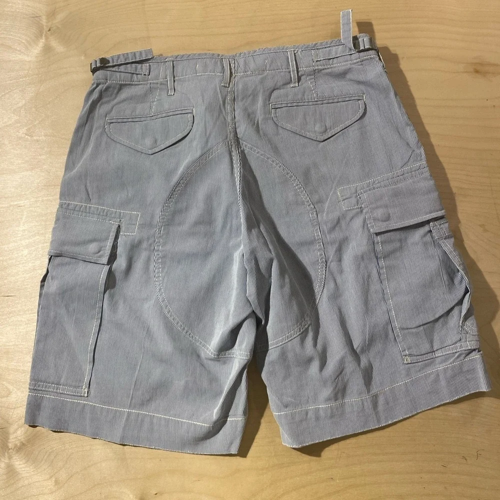 Polo by Ralph Lauren Blue bd White Striped Cargo Shorts 34 (OK)
